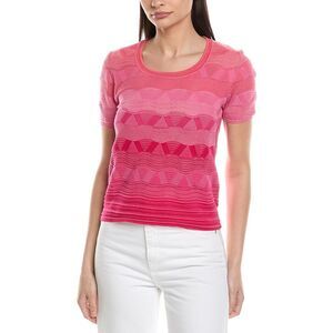 M Missoni Womens  Wave-Pattern Knit Sweater, Orange